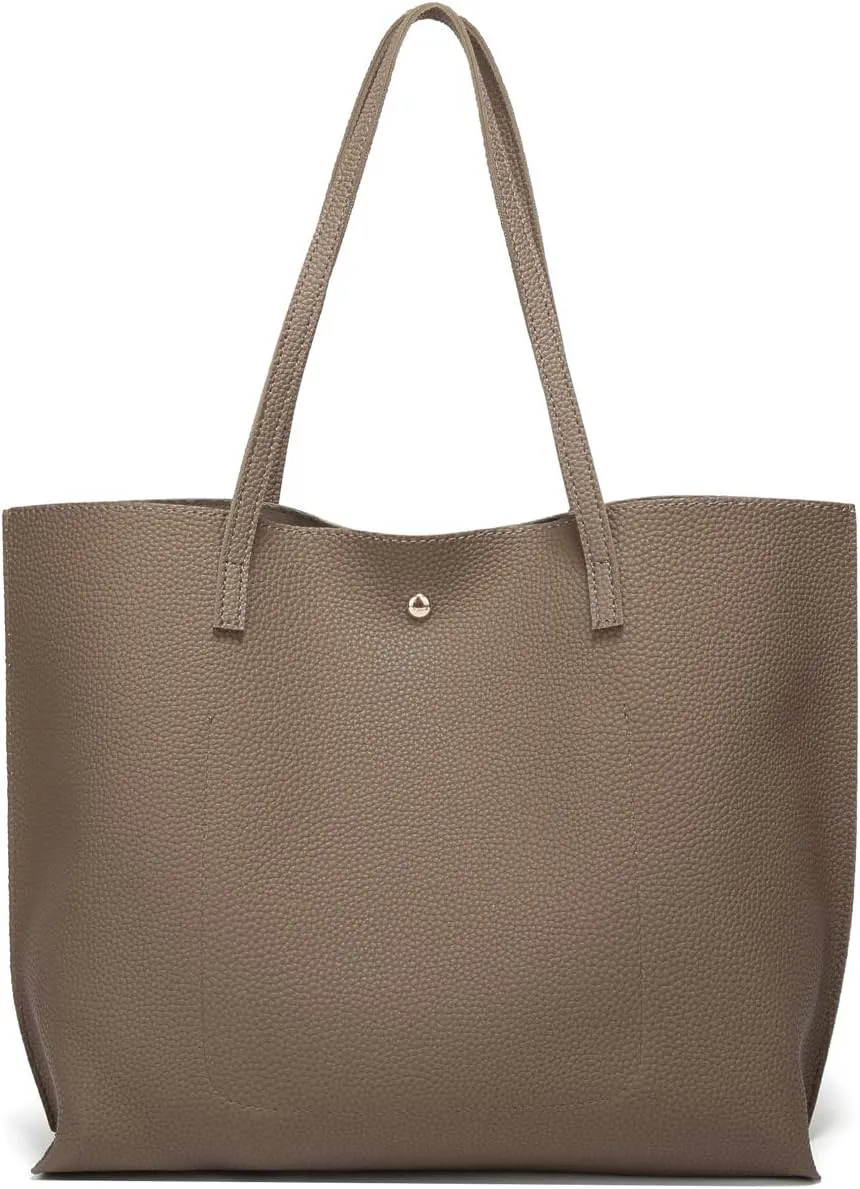Dreubea Women's Soft Faux Leather Tote Shoulder Bag from, Big Capacity Tassel Handbag