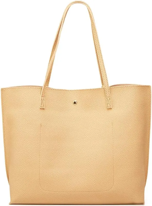 Dreubea Women's Soft Faux Leather Tote Shoulder Bag from, Big Capacity Tassel Handbag
