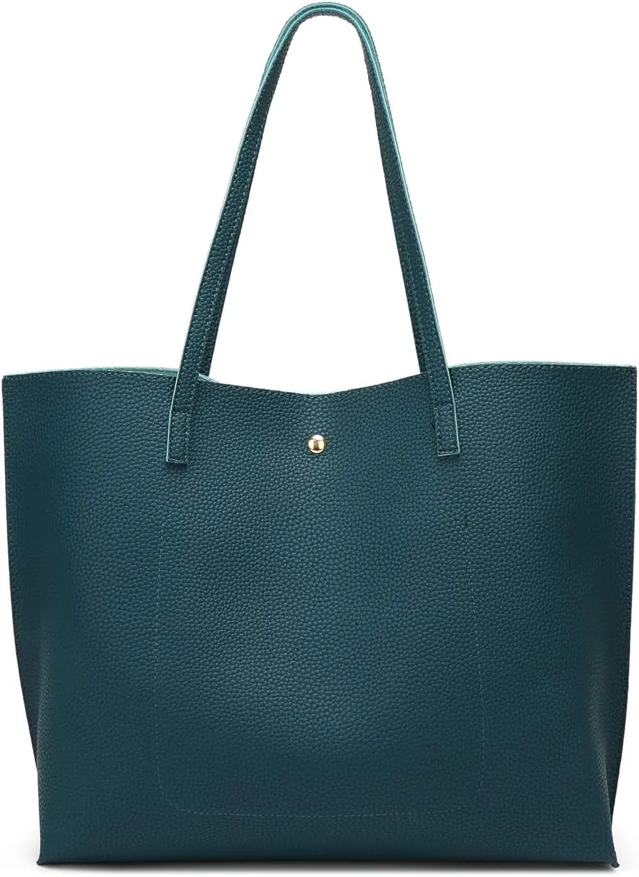 Dreubea Women's Soft Faux Leather Tote Shoulder Bag from, Big Capacity Tassel Handbag