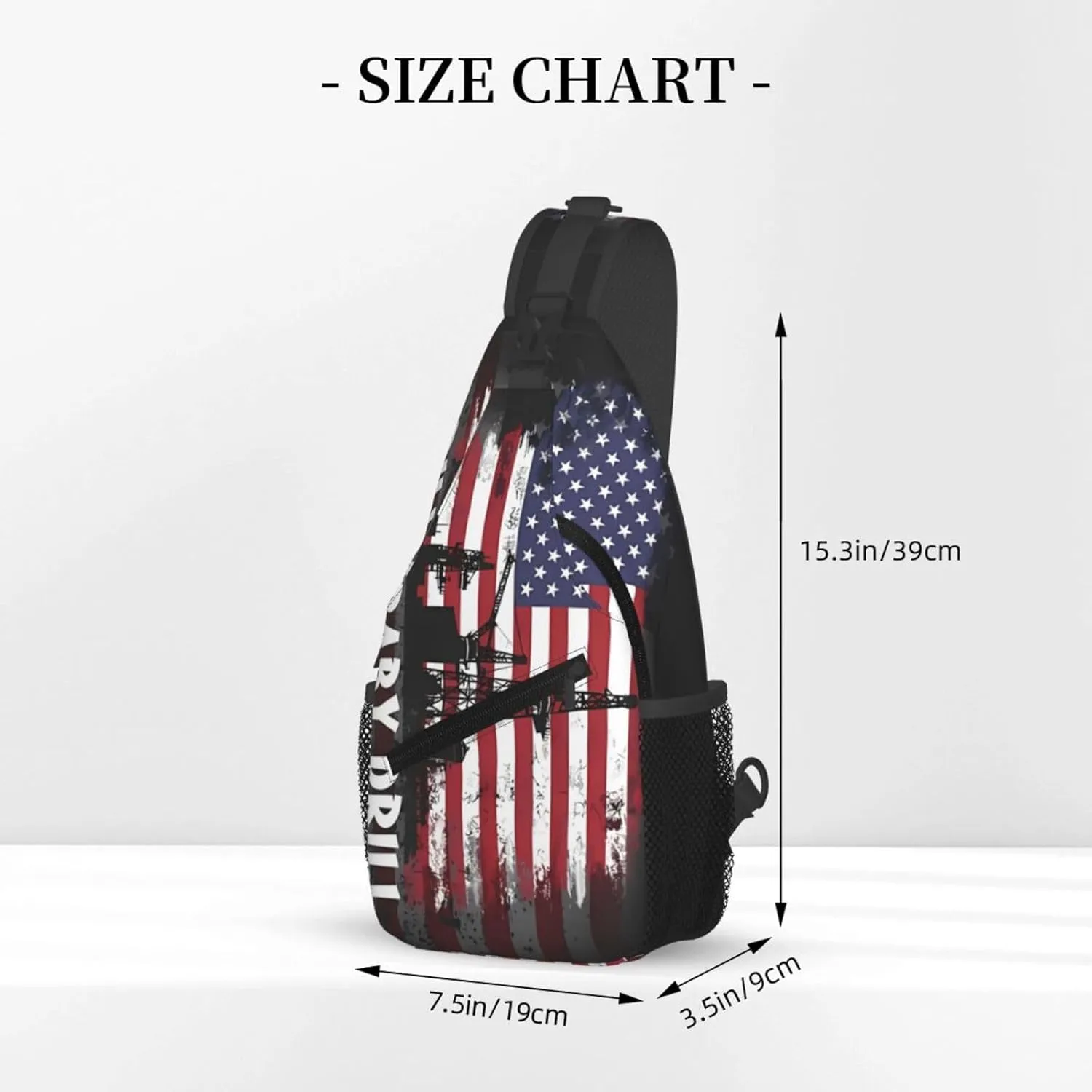 Drill Baby Drill American Small Crossbody Backpack Sling Bag For Men Women Mini One Shoulder Chest Bags Gym Sport Travel Hiking Daypack