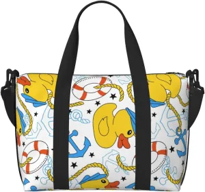 Ducks and Anchors Travel Bag for Women Men Weekender Bags Carry on Overnight Bag Tote Bag Yoga Gym Bag for Gym, Work, Travel, Weekend, Personal Items
