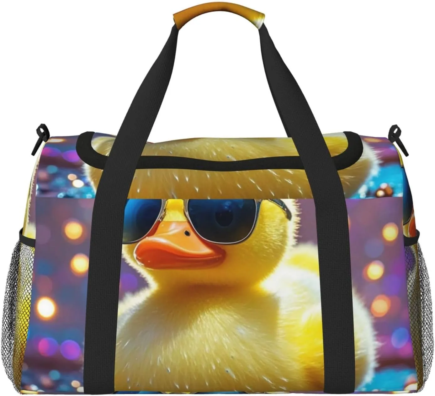 Ducky With Sunglasses Travel Duffel Bag Lightweight Waterproof Carry On Tote Bag Foldable Weekender Overnight Bags Sport Gym Bag For Women Men
