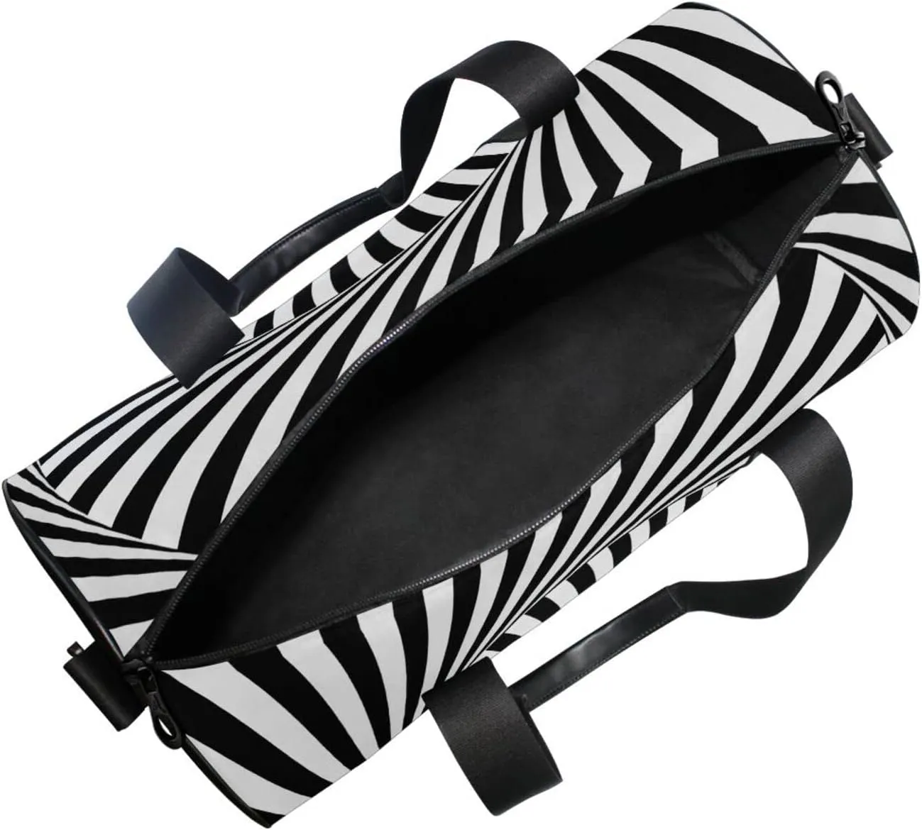 Duffel Bags Zebra Print Spiral Gym Bag Round Sports Bag Canvas Travel Luggage Overnight Bags for Men Women