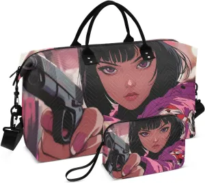 Duffle Bag Anime Woman Hair for Travel, Gym Bag with Multiple Interior Pockets for Men Women Overnight Purse Included 20.5 x 1.9 x 13.8 In