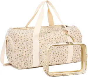 Duffle Bag for Gym Sports Women Girls Workout Travel Bag Weekender with Shoe Compartment and Wet Pocket