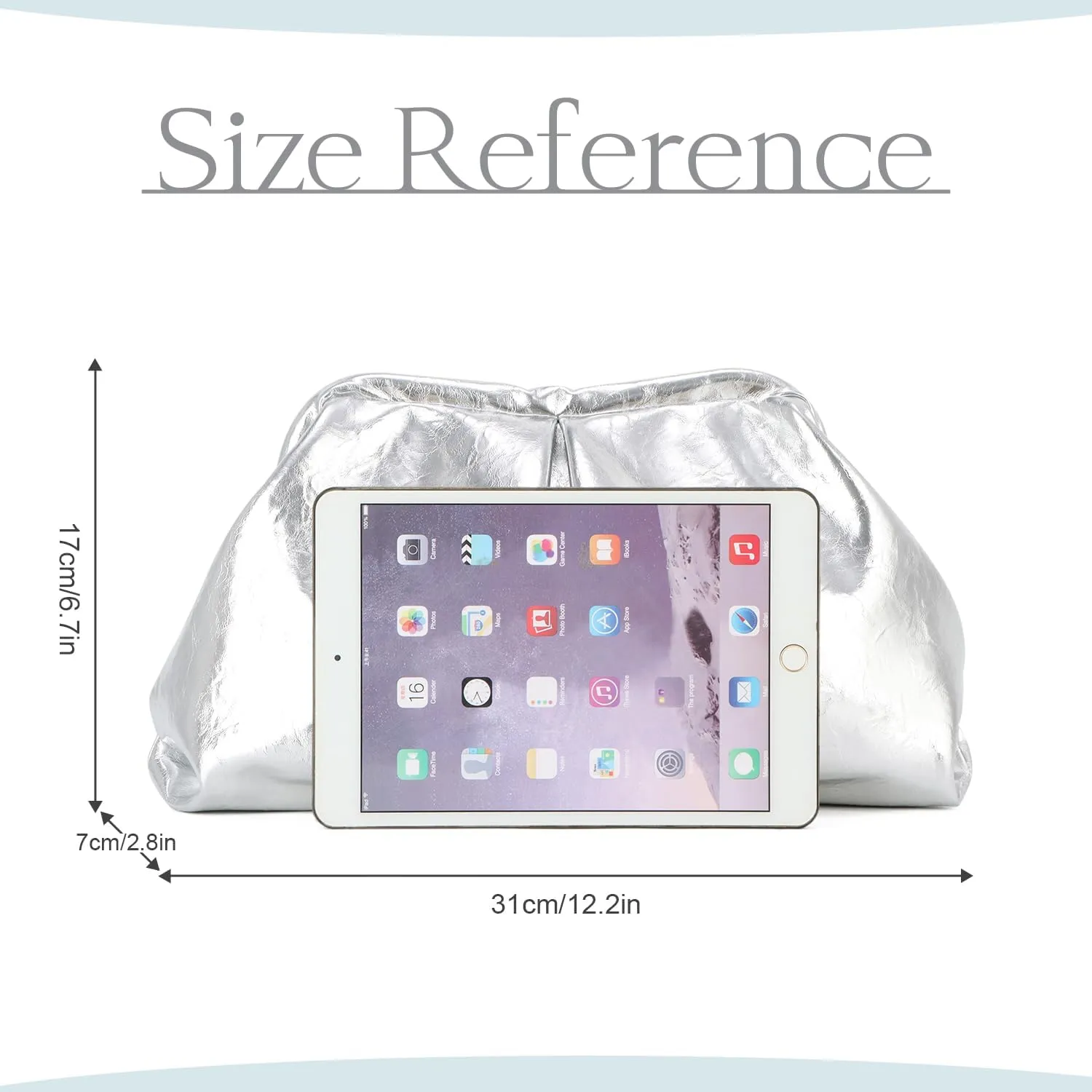 Dumpling Clutch Purse for Women Ruched Purse Bag Chic Soft Pleated Evening Handbag for Formal Wedding Party