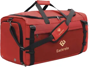 Eackrola Large Sports Gym Bag, Travel Duffel bag with Wet Pocket & Shoes Compartment for men women, 65L, Lightweight