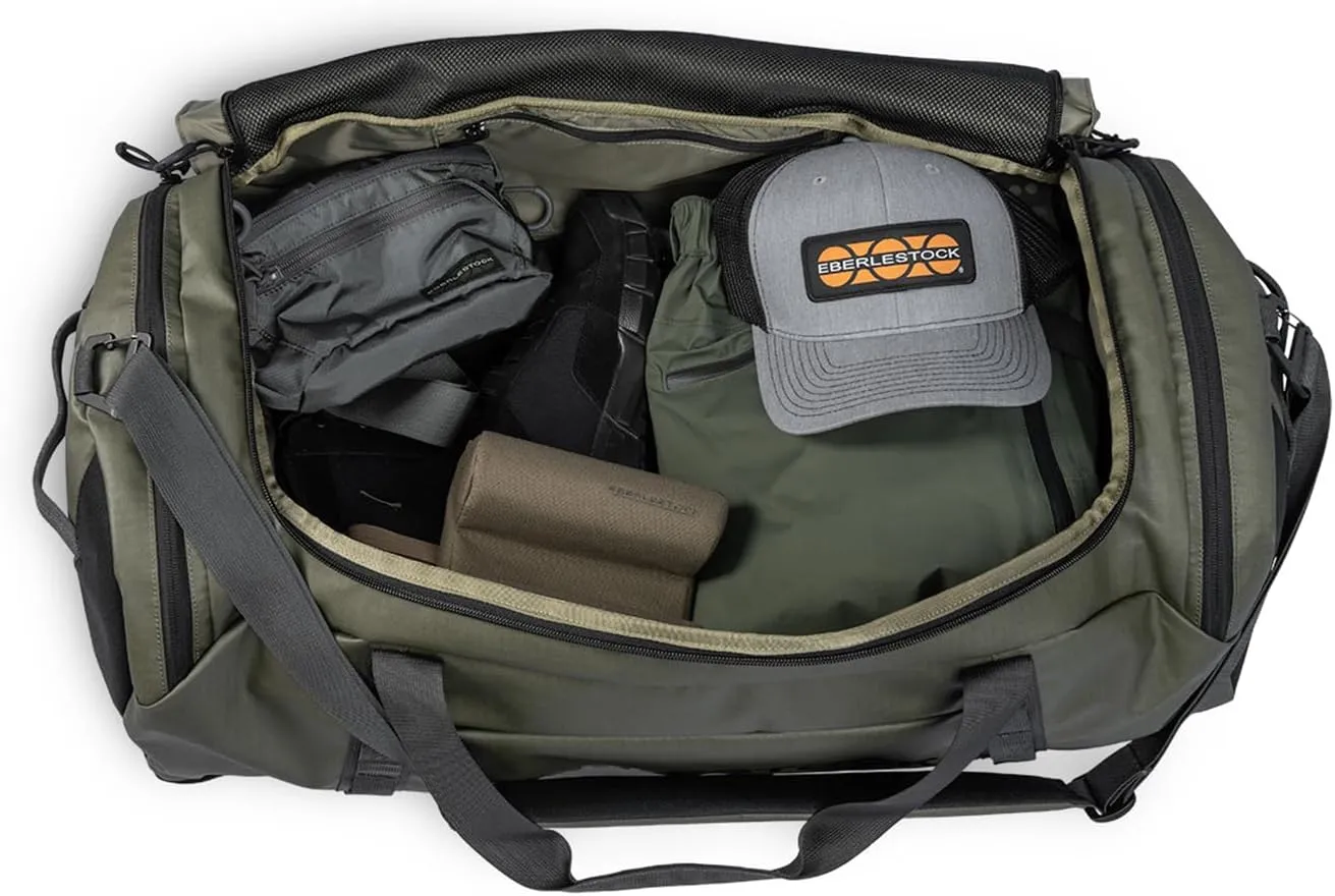 Eberlestock Hyllus Duffel Bag for Men - Durable, Water-Resistant, Small Men's Duffle Bag with Zipper Pockets, Ideal for Travel & Gym, Tactical Gear Bag, Hunting, Fishing, Camping - Dry Earth, 65L