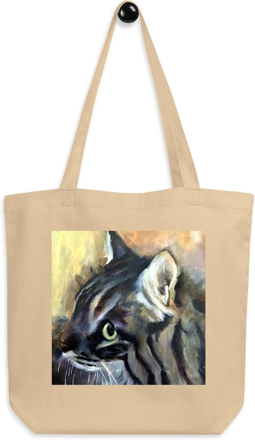 Eco Tote Bag – “Cat” Design – Limited Edition from Original Oil Painting – Artistic Reusable Bag for Cat Lovers