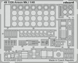 Eduard EDU491326 1/48 Abro Anson Mk.1 Etched Parts (for Airfix) Plastic Model Parts