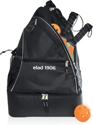 Elad1906 Multi-Compartment Pickleball Bag for Men and Women - Paddle Backpack & Crossbody Sling with Shoe, Towel, Water Bottle Compartments, Fence Hook - Tennis Rackets, Equipment, and Accessories