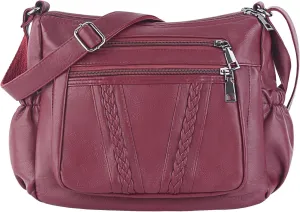 ELDA Crossbody Bags For Women Pocketbooks Soft PU Leather Purses and Handbags Multi Pocket Shoulder Bag