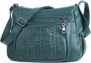 ELDA Purses for Women Pocketbooks Soft PU Leather Ladies Crossbody Purse Multi Pocket Shoulder Bag