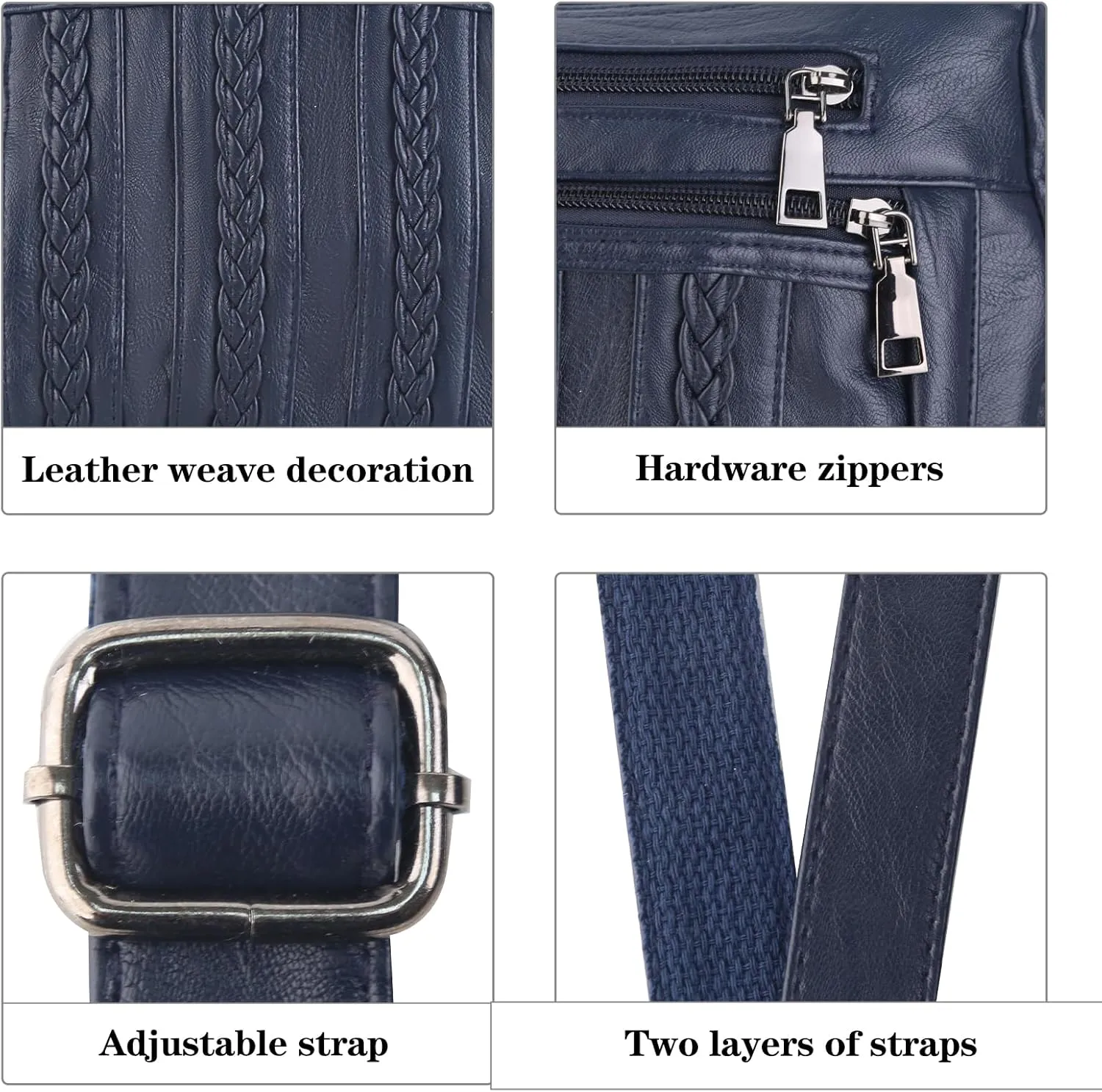 ELDA Purses for Women Pocketbooks Soft PU Leather Ladies Crossbody Purse Multi Pocket Shoulder Bag