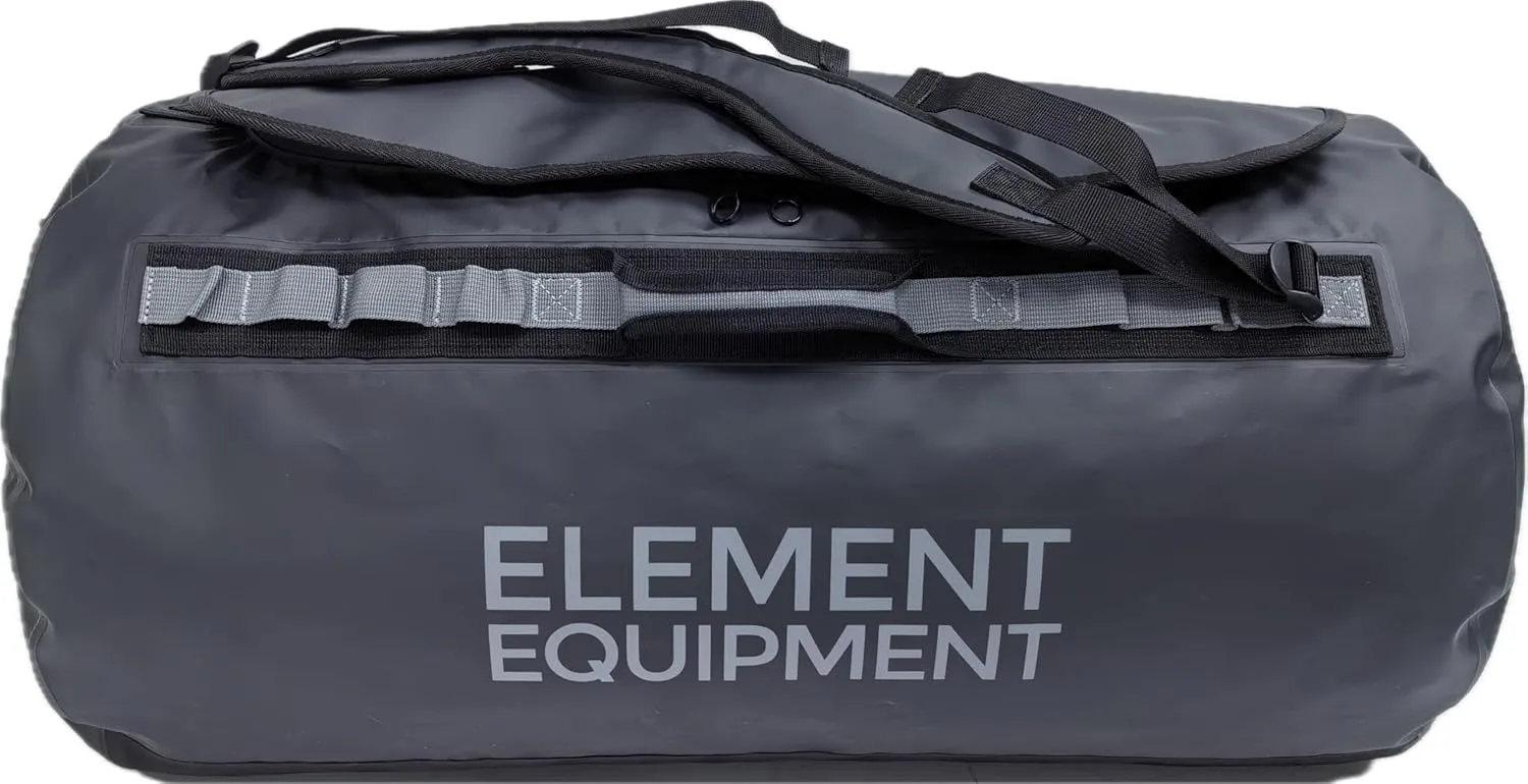 Element Equipment Trailhead 2.0 Waterproof Duffel Bag Shoulder Straps Black/Grey Medium