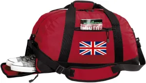 England British Flag Duffle Bags - United Kingdom Gym Bag w/SHOE POCKETS