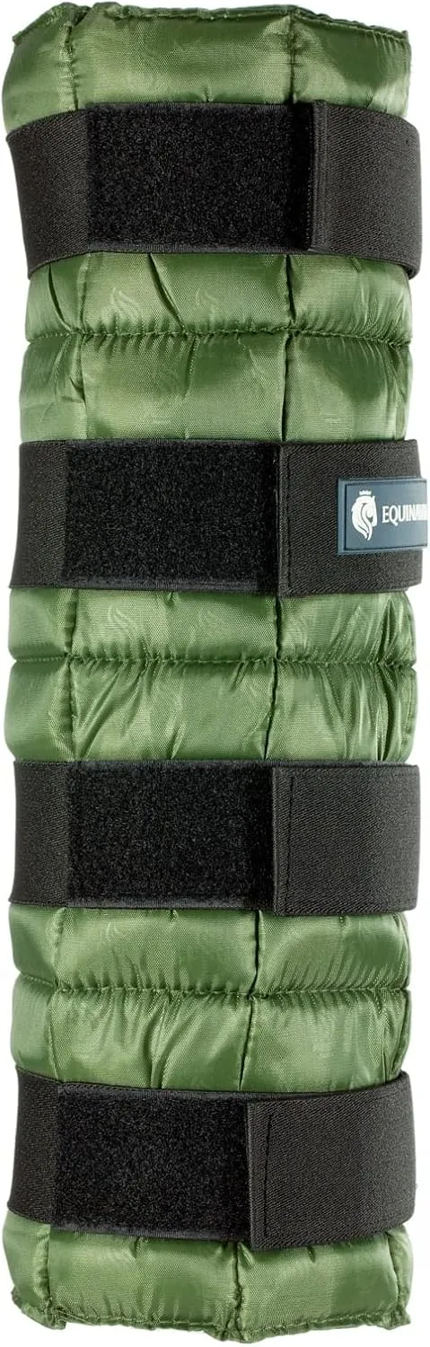 Equinavia Cool Relief Therapy Ice Boots Leg Wraps Pair for Horses, Gel Pack with Adjustable Straps | 16.5" x 15.5" with Storage Bag - Green - Pair - One Size