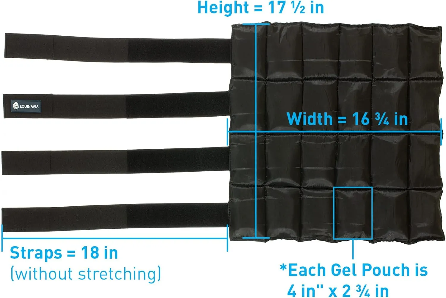 Equinavia Cool Relief Therapy Ice Boots Leg Wraps Pair for Horses, Gel Pack with Adjustable Straps | 16.5" x 15.5" with Storage Bag - Green - Pair - One Size