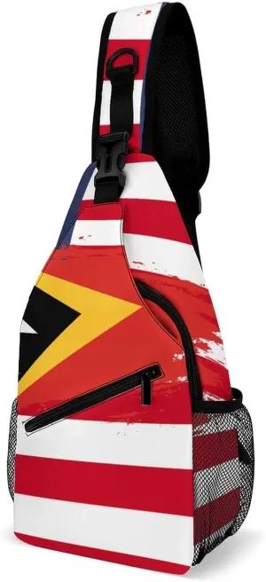 Eritrea Flag Hand Drawn Sling Bag Crossbody Chest Bag Shoulder Bag For Travel Hiking Cycling Camping