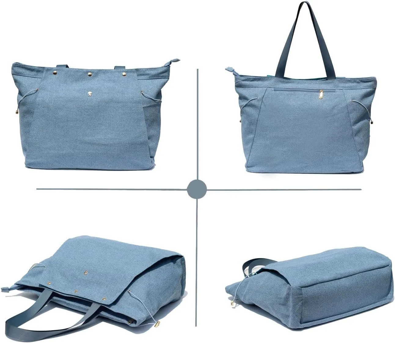 ESVAN Yoga Mat Bag, Gym Bag Tote Bag with Multi Pockets For Women Drawstring Yoga Mat Carrier Pilates Travel Workout Office