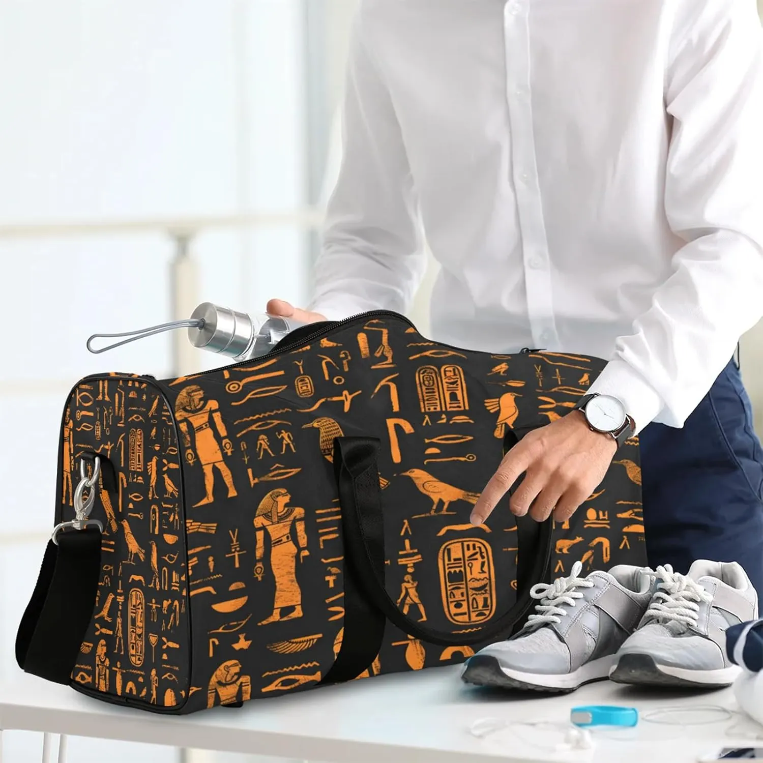 Ethnic Egypt Egyptian Travel Bag for Men Women, Gym Duffle Bags for Travel, Carry On Luggage Bag, Weekender Overnight Workout Bags