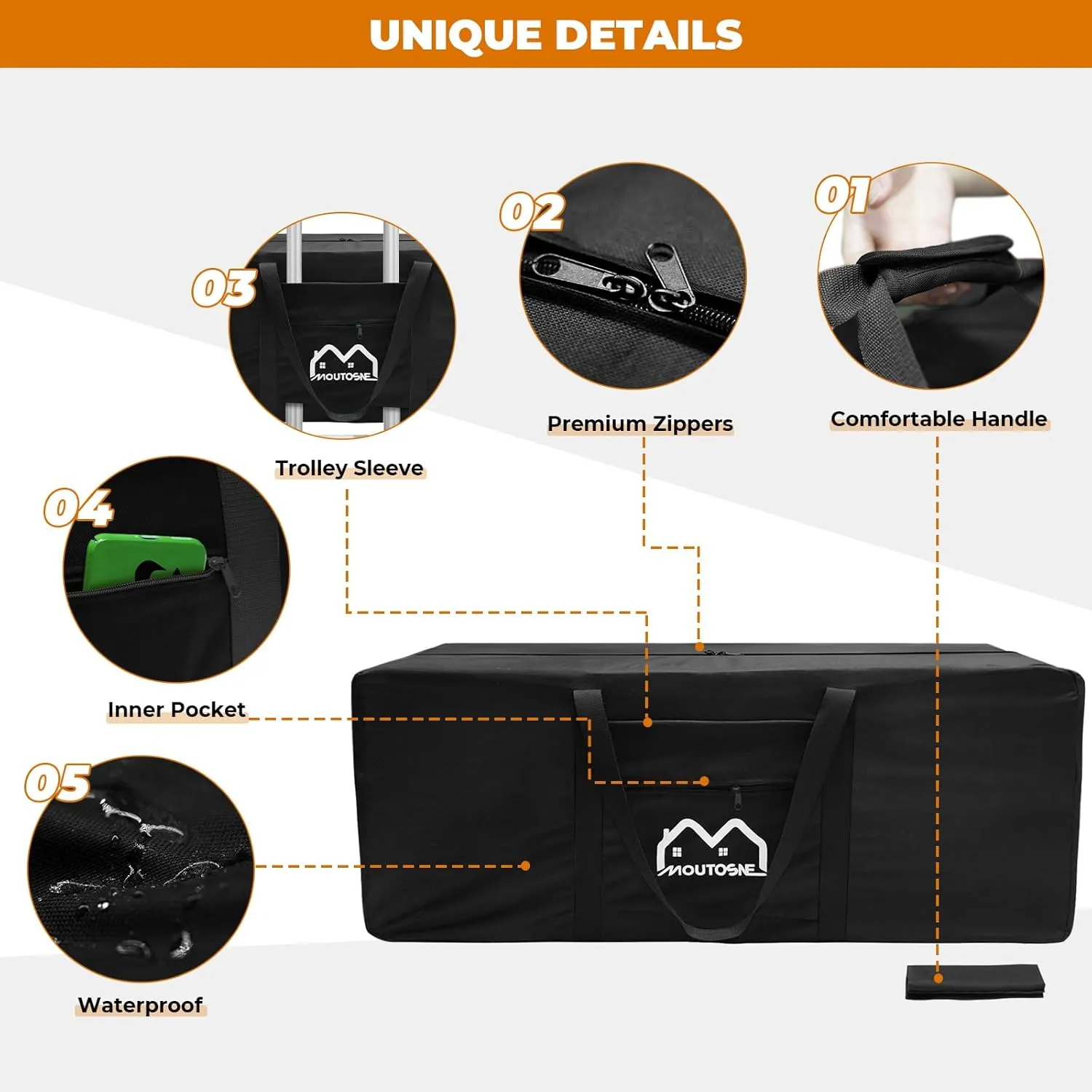 Extra Large Duffle Bag for Travel, 100L Camping Sports Equipment Storage, Waterproof Foldable Luggage Bag with Padded Handles (Black)