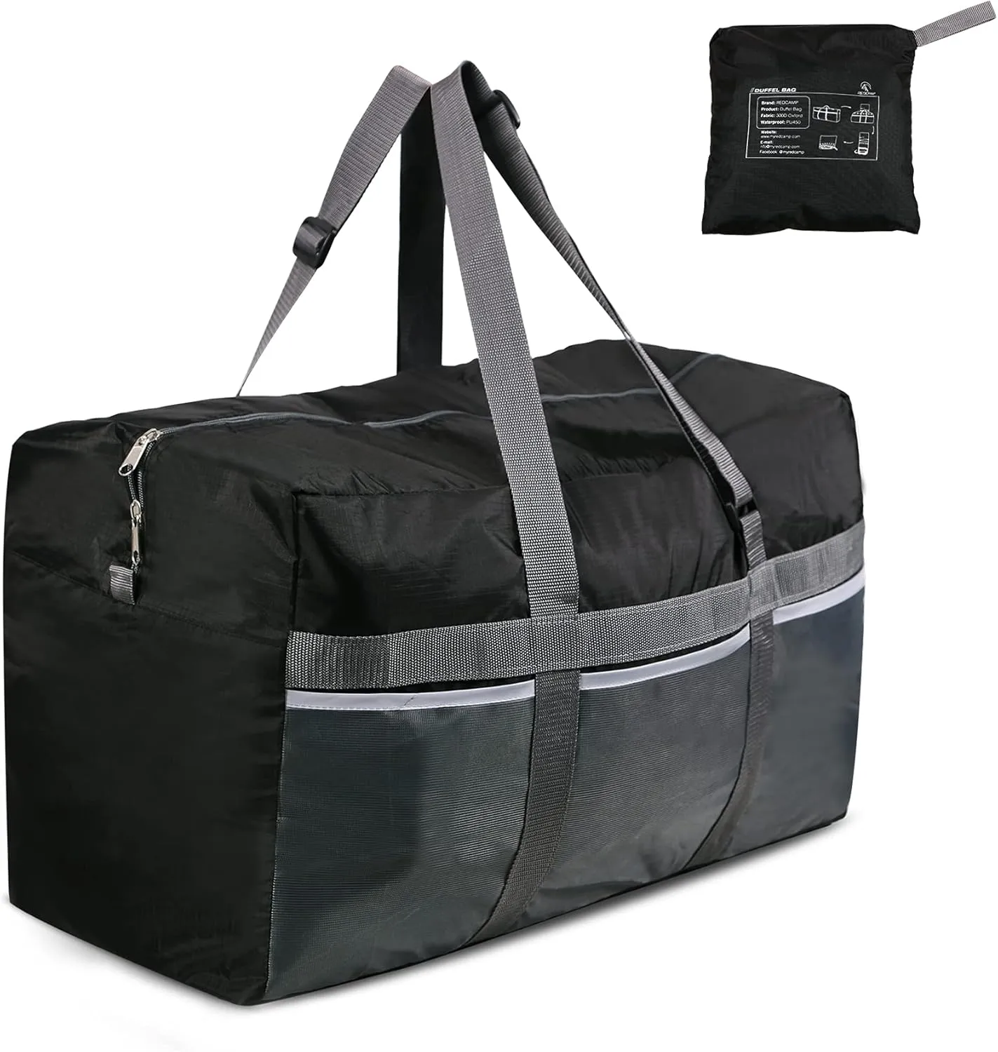 Extra Large Duffle Bag, Water Repellency Travel Foldable Duffle Bag for Men Women Adults, 75L, Black