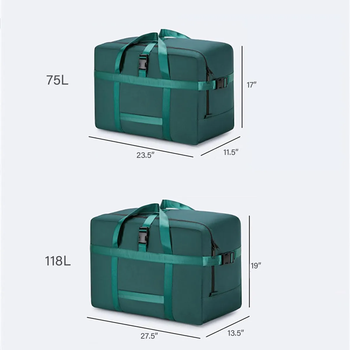 Extra Large Storage Bags Duffle Bags Tote for Moving, Storage, Camping and Travel (Black, 75L)