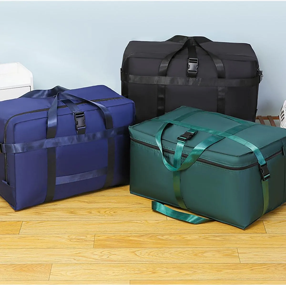 Extra Large Storage Bags Duffle Bags Tote for Moving, Storage, Camping and Travel (Black, 75L)