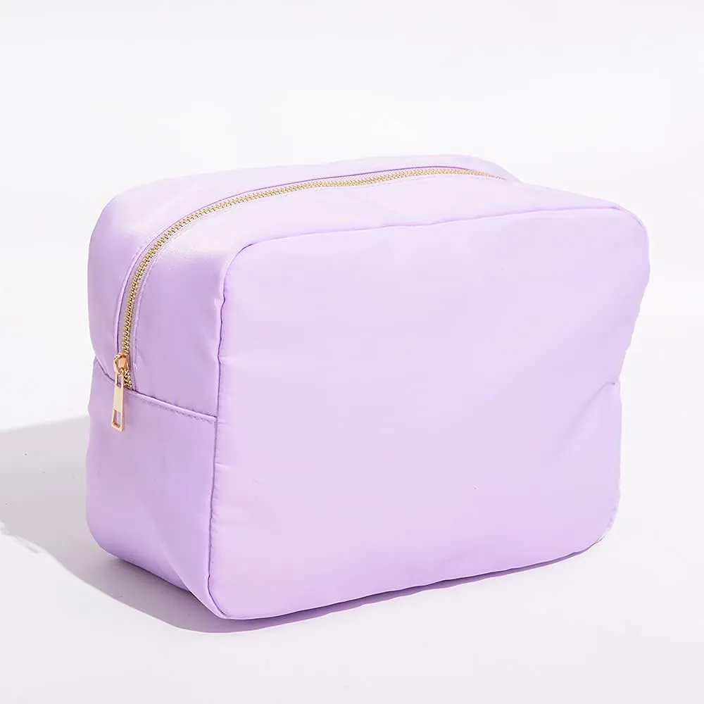 Extral Large Cosmetic Bag Makeup Pouch Bag Case, Nylon Travel Set Women Girls (Purple,XL)