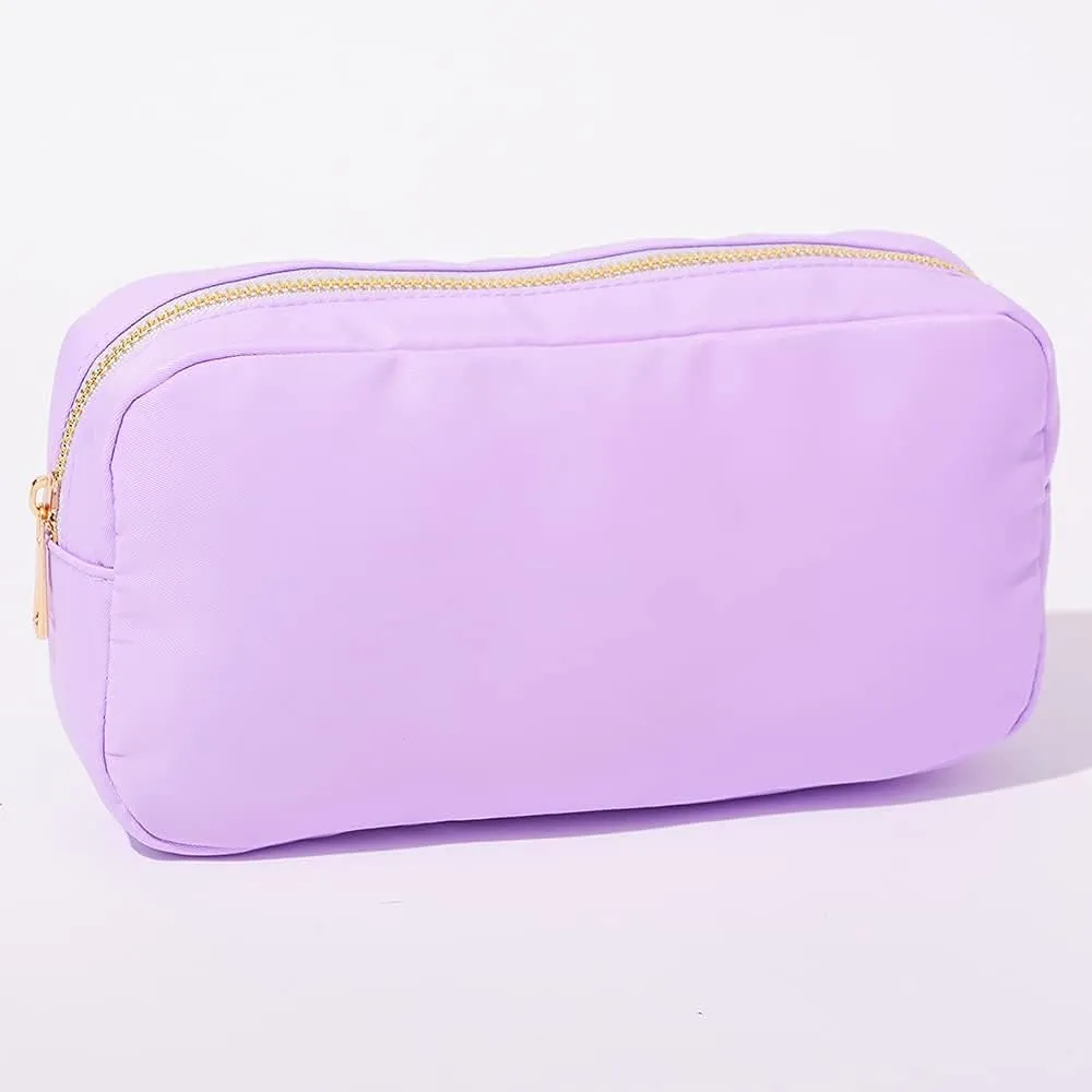 Extral Large Cosmetic Bag Makeup Pouch Bag Case, Nylon Travel Set Women Girls (Purple,XL)