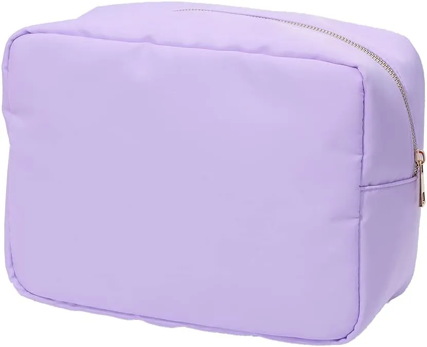 Extral Large Cosmetic Bag Makeup Pouch Bag Case, Nylon Travel Set Women Girls (Purple,XL)