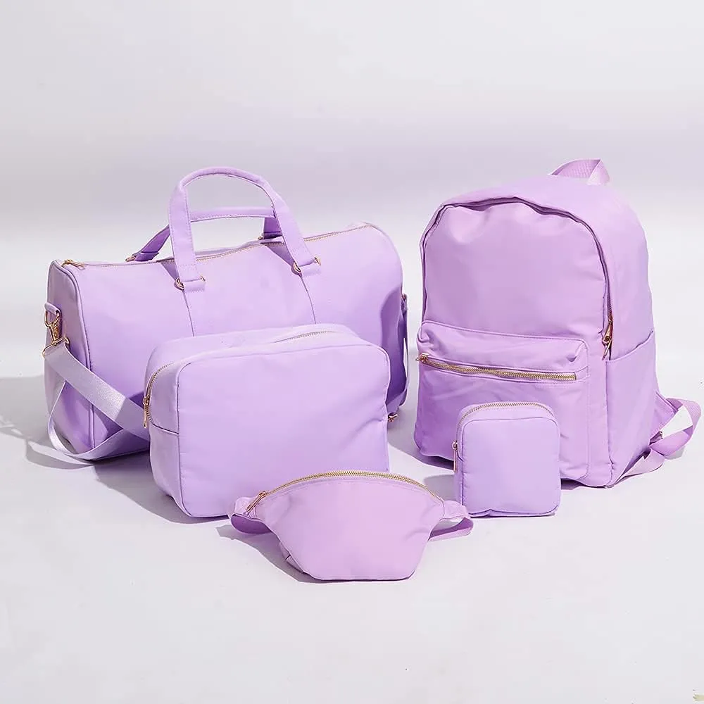Extral Large Cosmetic Bag Makeup Pouch Bag Case, Nylon Travel Set Women Girls (Purple,XL)