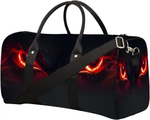 Eyes Angry Red Travel Duffel Bag for Women Men Small Sport Gym Bag Waterproof Weekender Overnight Lightweight Carry on Foldable Gym Bag for Training Swim Yoga Traveling Handbag