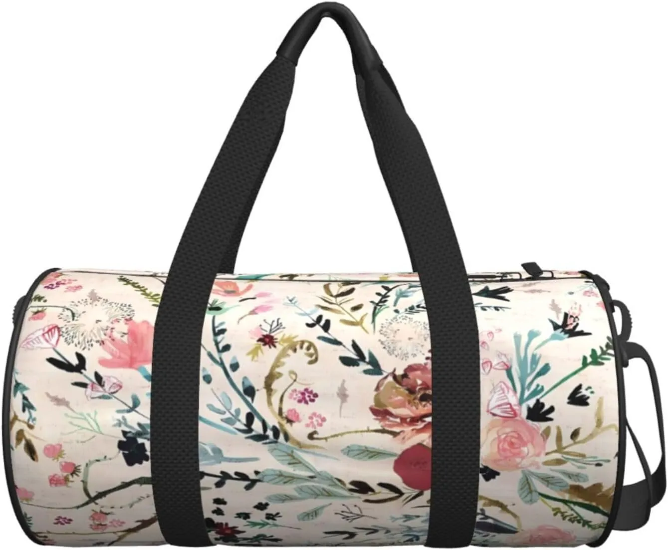 Fable Floral Round Travel Duffel Bag Large Capacity Gym Sports Bags for Hiking Vacation Trips