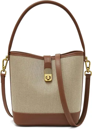 Fabric Small Bucket Bag for Women Fashion Ladies Summer Simplicity Crossbody Handbag Shoulder Purse