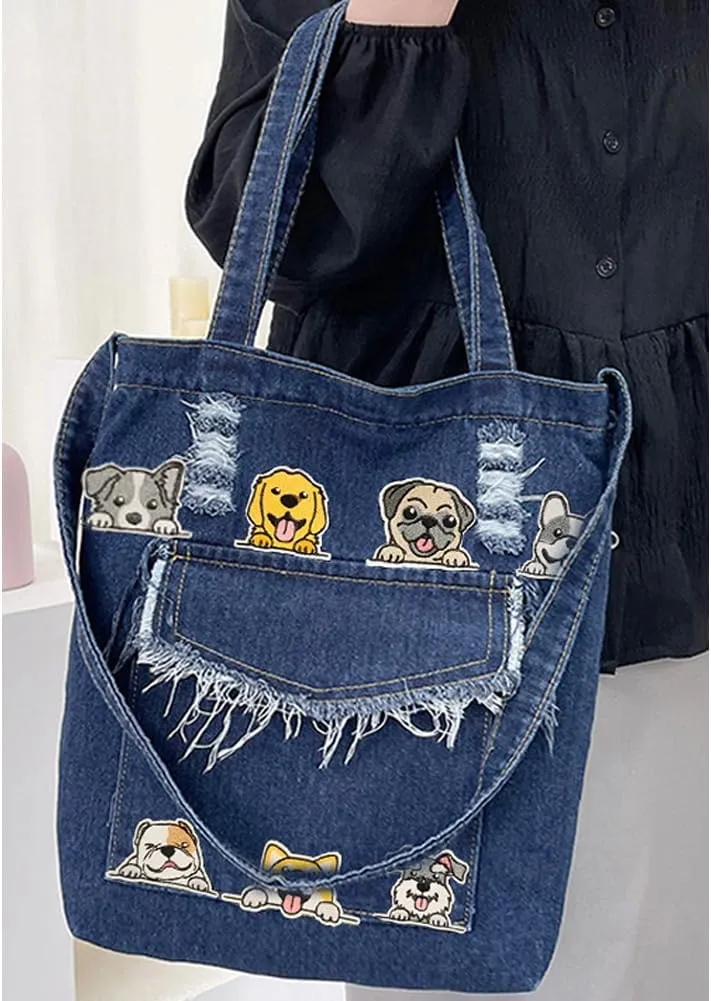 Farm4Far Women Denim Bow-tie Tote Shoulder Sling Hand Bags