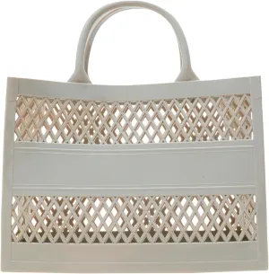 Fashion Big Capacity PVC Shopping Tote Bag Rubber Silicone Beach Bag 460 Rancher Clutch (Grey, One Size)