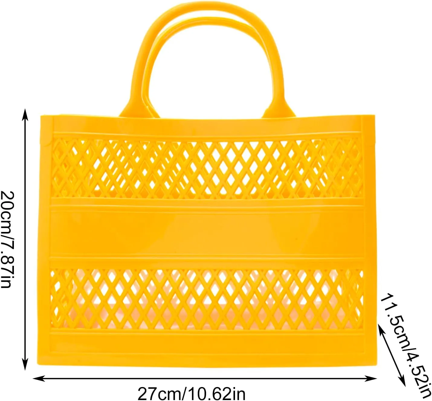 Fashion Big Capacity PVC Shopping Tote Bag Rubber Silicone Beach Bag 460 Rancher Clutch (Grey, One Size)