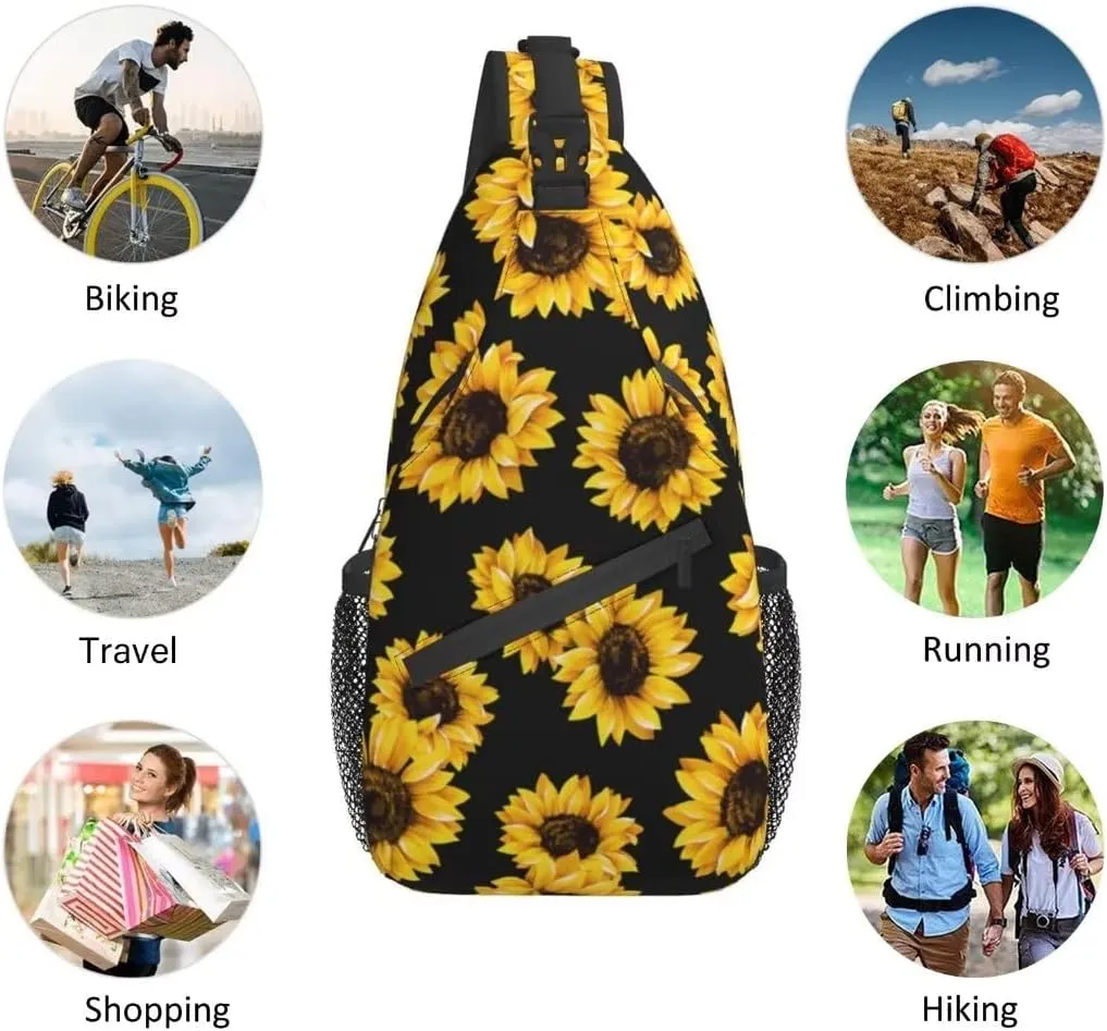 Fashion Chest Sling Bag Crossbody Shoulder Backpack Adjustable Lightweight Travel Hiking Casual Daypack Unisex
