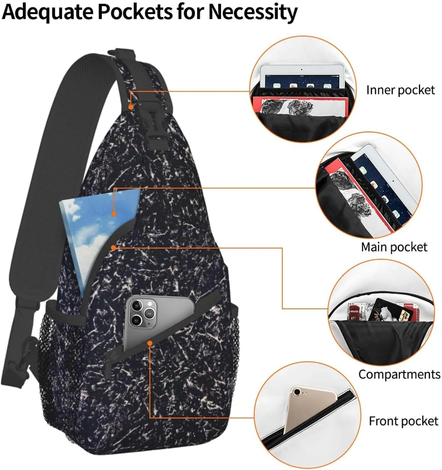 Fashion Chest Sling Bag For Women Men Adjustable Strap Crossbody Shoulder Backpack Hiking Travel Gym Unisex Daypack