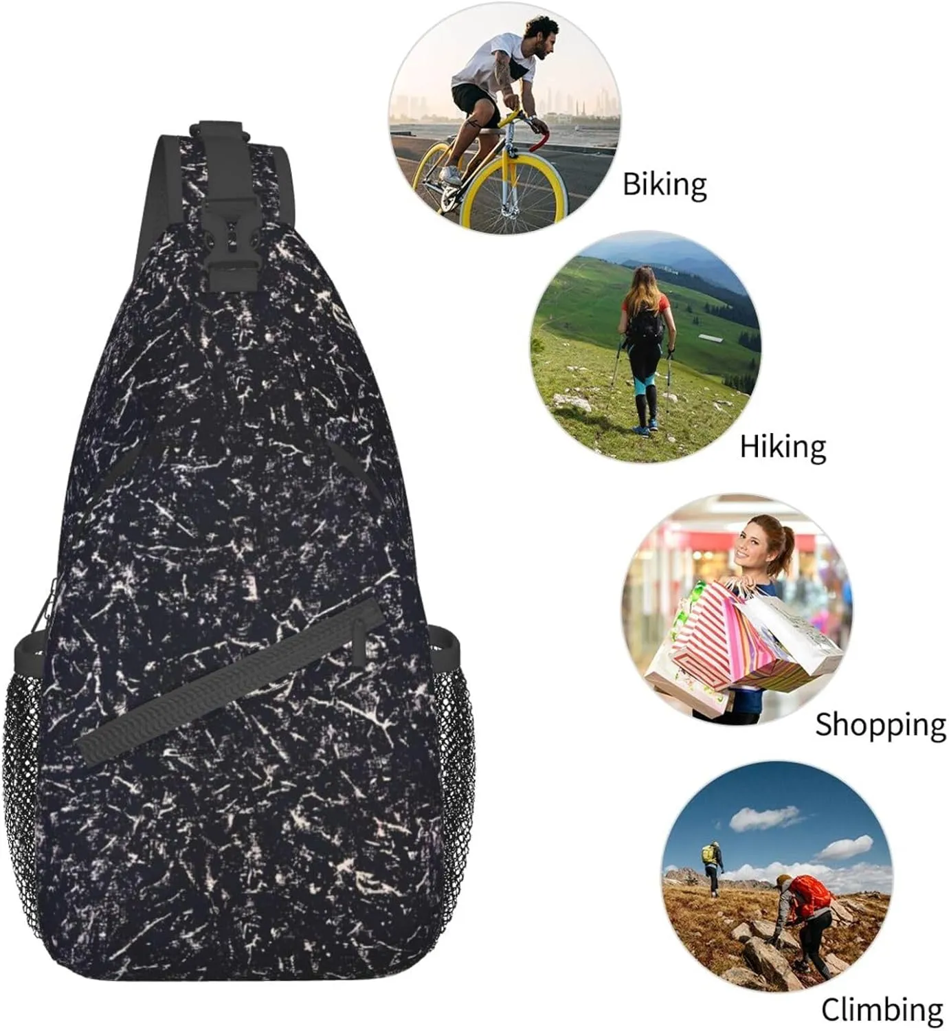Fashion Chest Sling Bag For Women Men Adjustable Strap Crossbody Shoulder Backpack Hiking Travel Gym Unisex Daypack