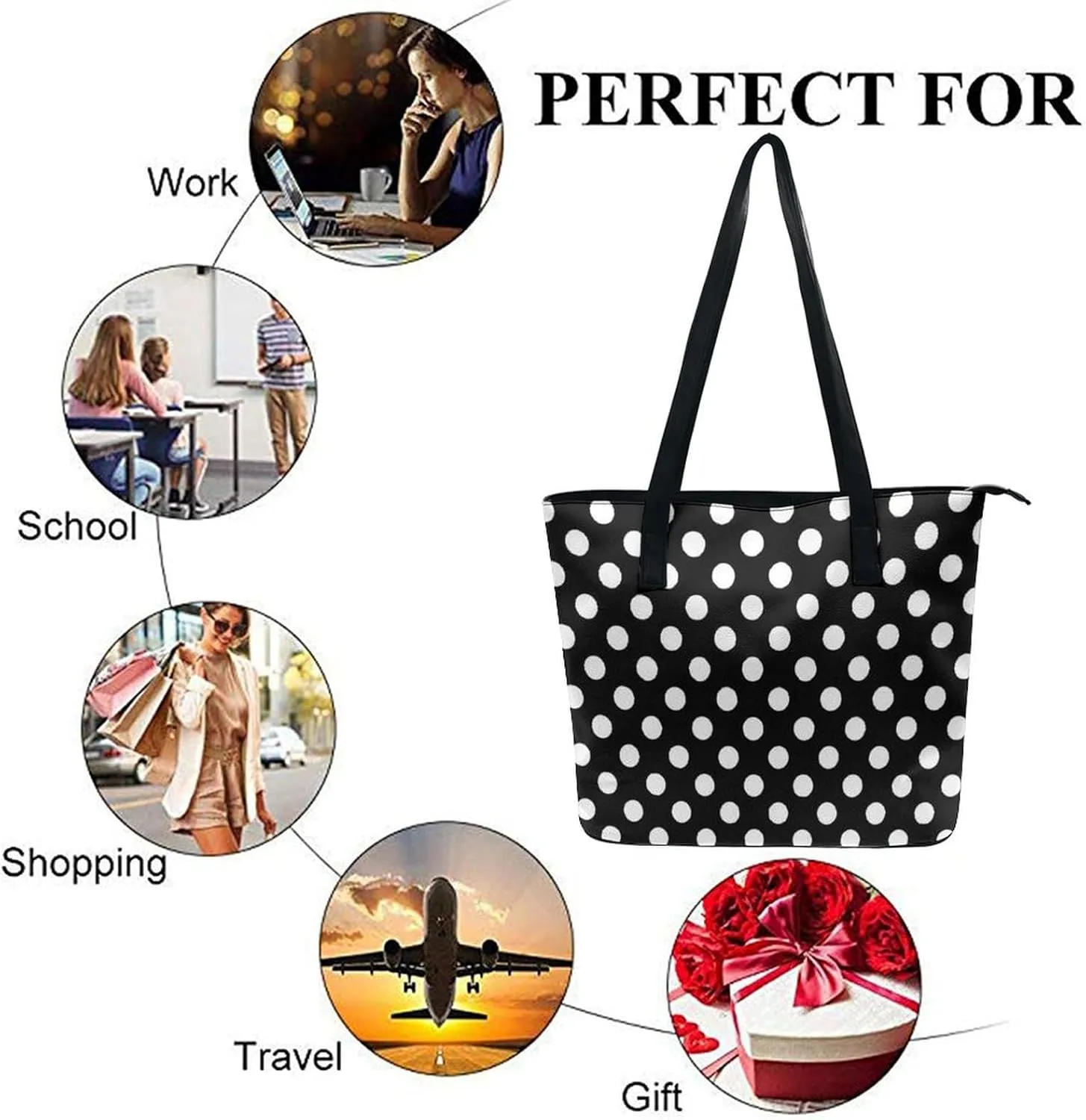 Fashion Large Capacity Satchel Tote Bag Casual Shoulder Bag Soft Leather Purse
