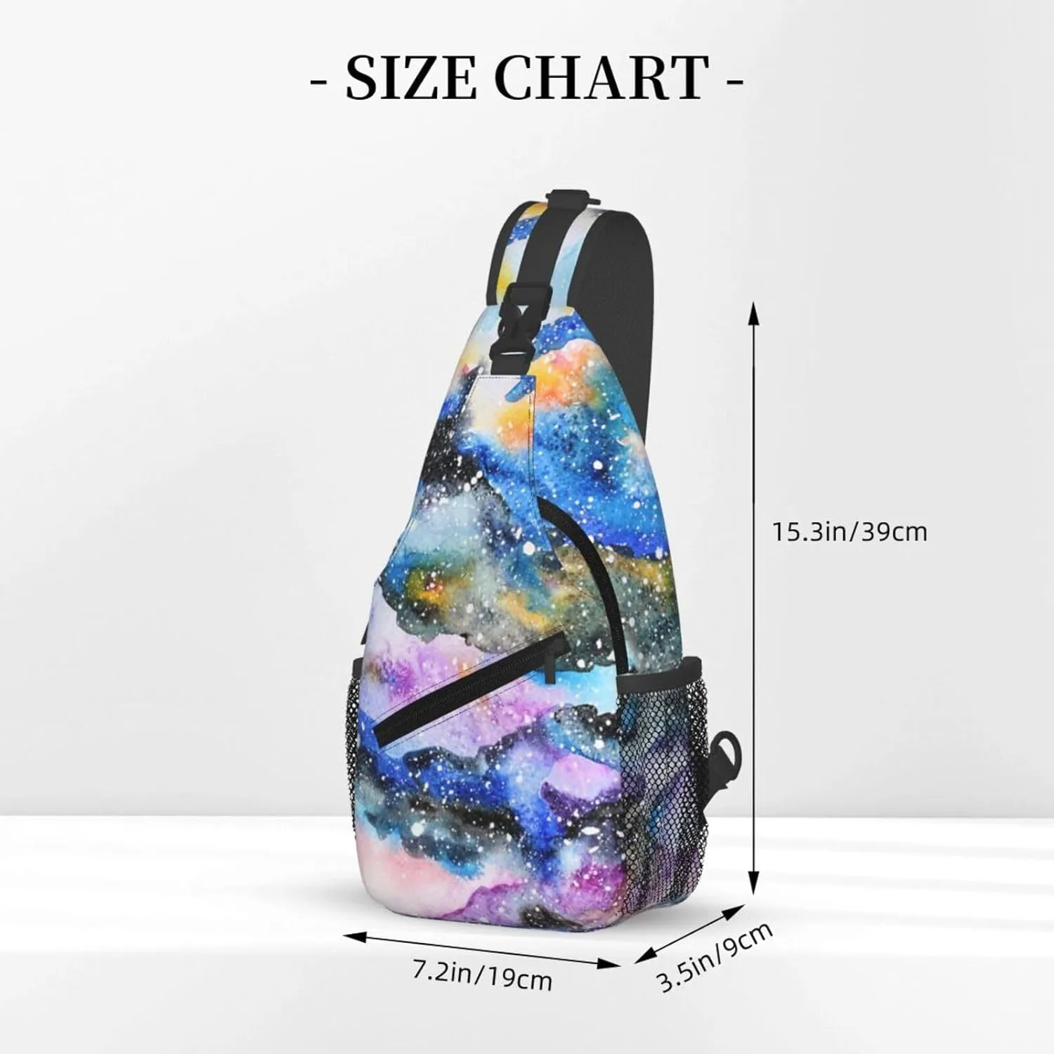 Fashion Purple Galaxy Sling Backpack, Multipurpose Crossbody Shoulder Bag Travel Hiking Daypack for Men Women