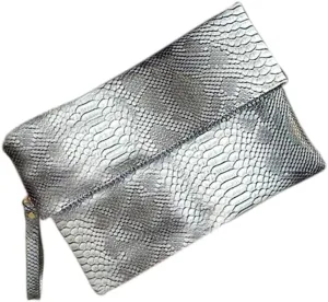 Fashion Snakeskin Envelop Clutch Purse Retro Oversized Handbags for Women