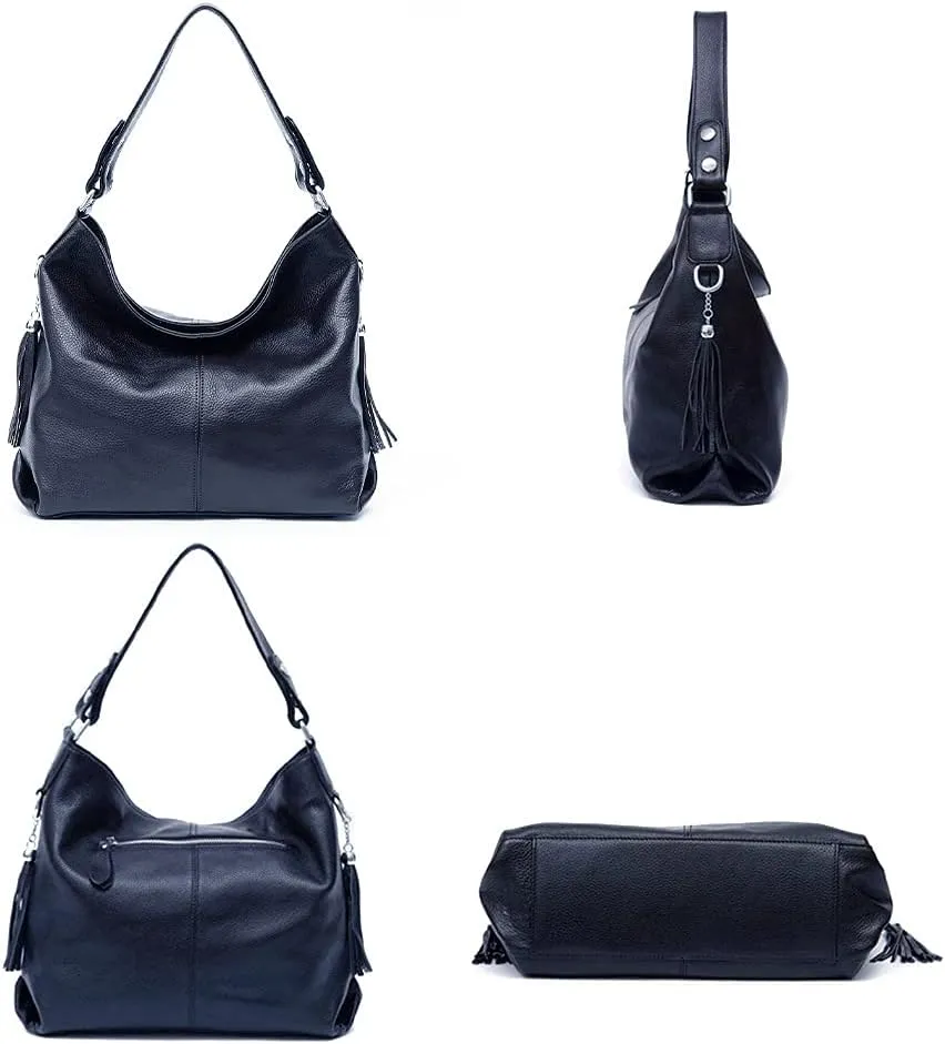 Fashion Soft Real Genuine Leather Tassel Women's Handbag Ladies Shoulder Tote Messenger Hobo Bag Satchel