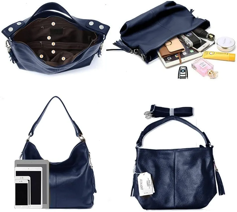 Fashion Soft Real Genuine Leather Tassel Women's Handbag Ladies Shoulder Tote Messenger Hobo Bag Satchel