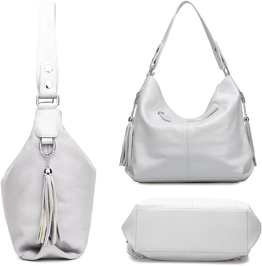 Fashion Soft Real Genuine Leather Tassel Women's Handbag Ladies Shoulder Tote Messenger Hobo Bag Satchel