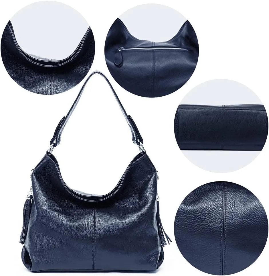 Fashion Soft Real Genuine Leather Tassel Women's Handbag Ladies Shoulder Tote Messenger Hobo Bag Satchel