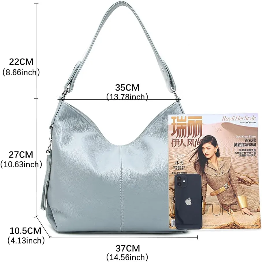 Fashion Soft Real Genuine Leather Tassel Women's Handbag Ladies Shoulder Tote Messenger Hobo Bag Satchel
